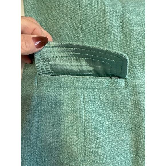 Gap 2 Piece Pastel Wool Suit Size 8 Medium Teal Office School Suit Ruffle - Picture 10 of 10
